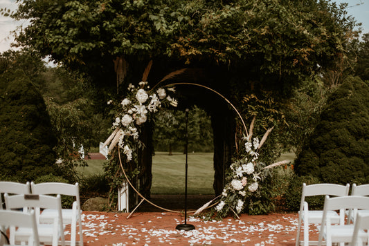 Gold Hoop Arch Ceremony Backdrop