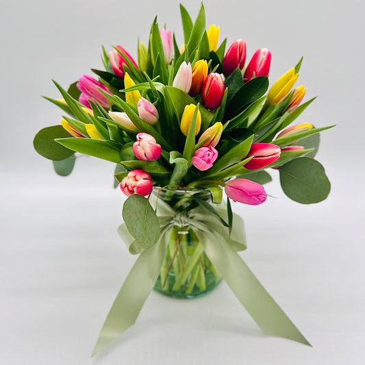 Assorted Tulip Vase Arrangement